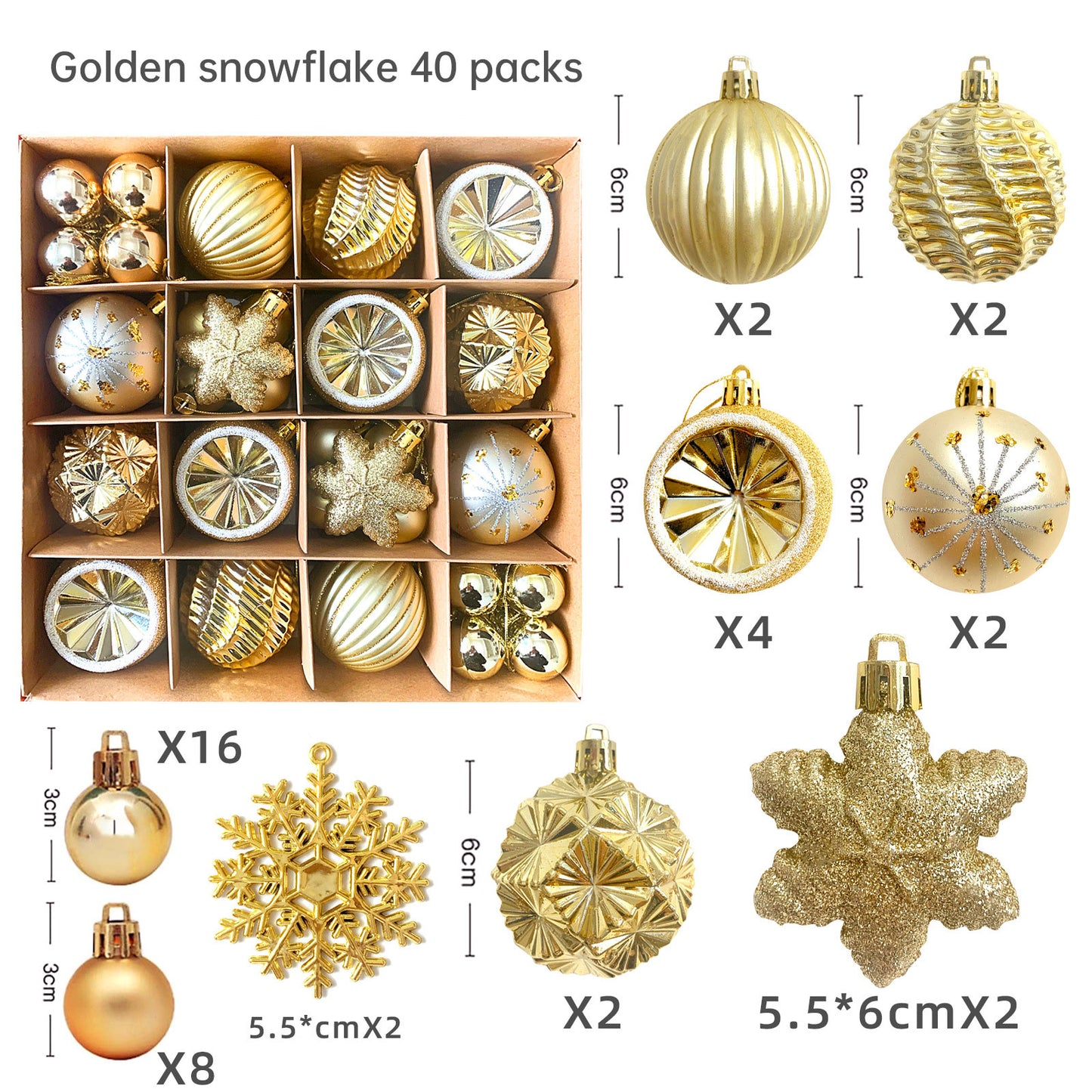 Christmas decoration 6cm electroplated ball plastic ball special-shaped painted Christmas ball gift Christmas tree pendant