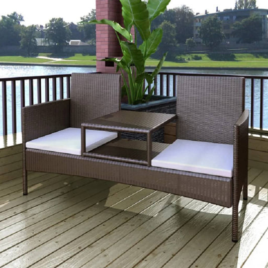 2-Seater Garden Sofa with Tea Table