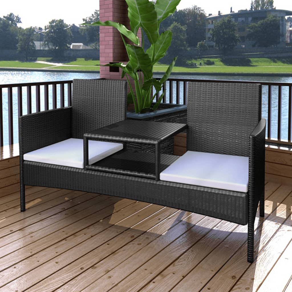 2-Seater Garden Sofa with Tea Table