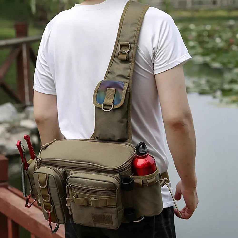 Fishing Tackle Bags Single Shoulder Crossbody Bag Waist Pack Fish Lures Gear Utility Storage Pouch Fishing Lures Outdoor Bags