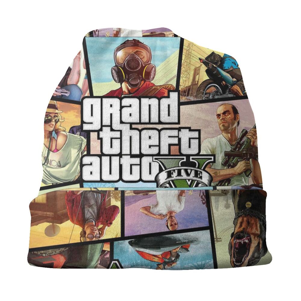 Custom Unisex Bonnet Winter Warm Knit Hat Grand Theft Auto San Andreas Hip Hop Beanies Caps Adult GTA Video Game Beanie Hats Cap