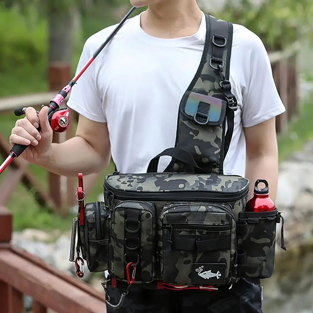 Fishing Tackle Bags Single Shoulder Crossbody Bag Waist Pack Fish Lures Gear Utility Storage Pouch Fishing Lures Outdoor Bags