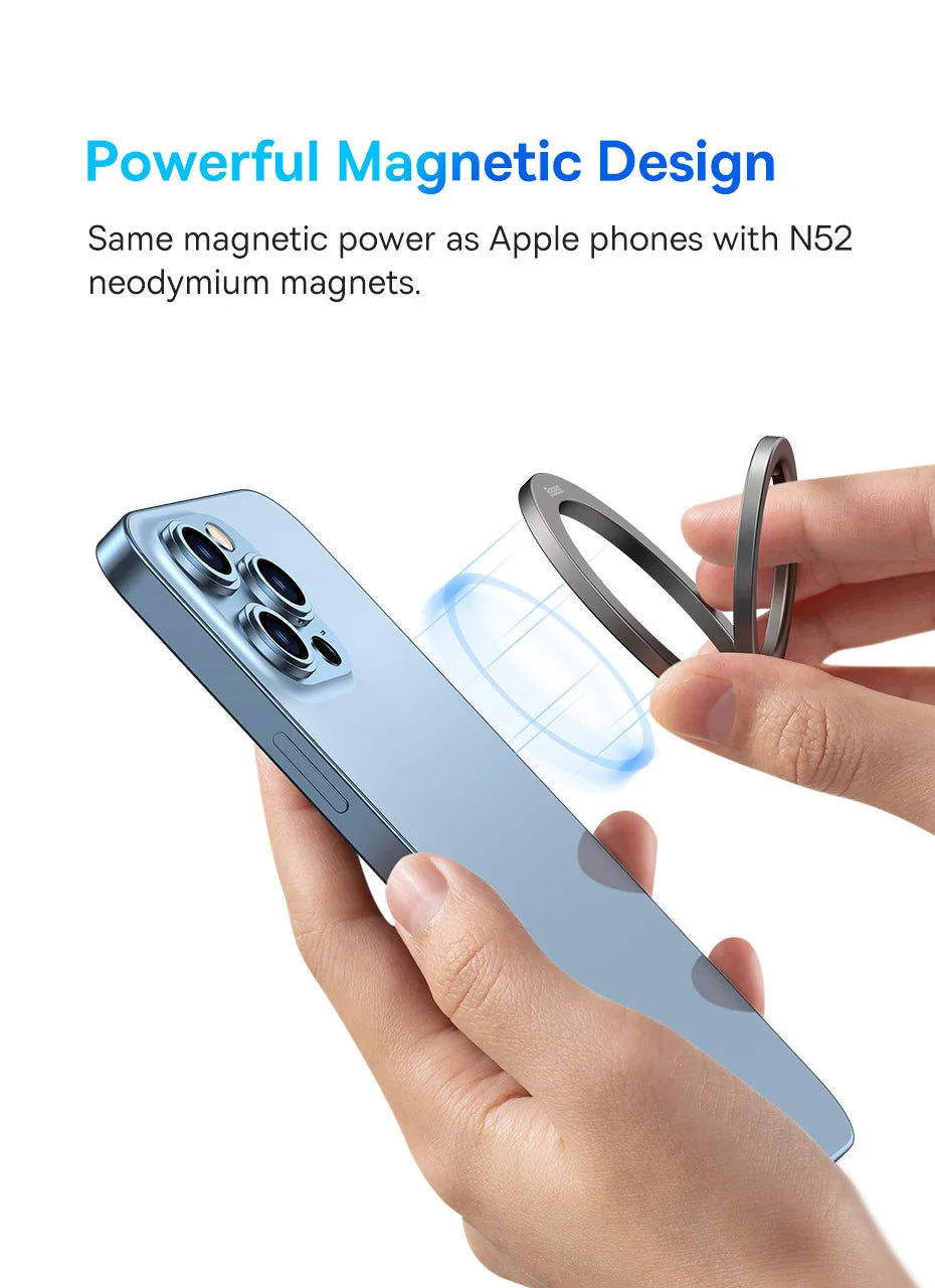 Baseus 360° Magnetic Phone Ring Holder for Kickstand Magnet Grip for iPhone 15 14 13 12 11 Pro Max Mini Finger Ring Holder Stand