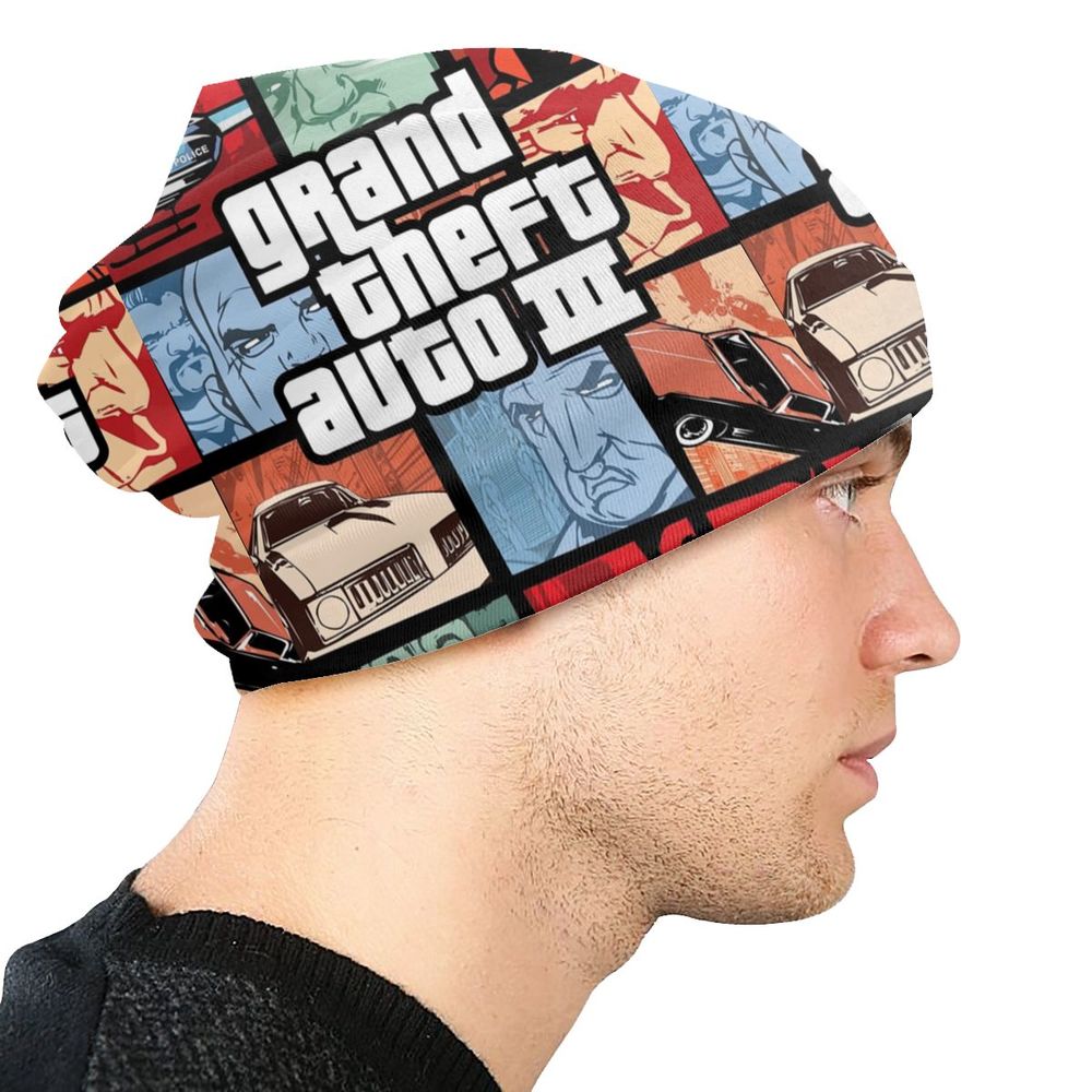 Custom Unisex Bonnet Winter Warm Knit Hat Grand Theft Auto San Andreas Hip Hop Beanies Caps Adult GTA Video Game Beanie Hats Cap