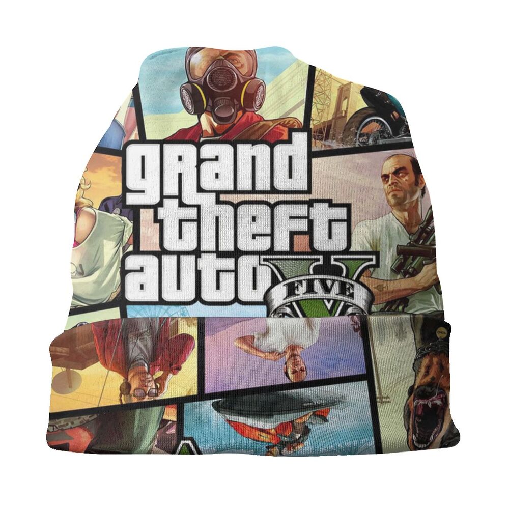 Custom Unisex Bonnet Winter Warm Knit Hat Grand Theft Auto San Andreas Hip Hop Beanies Caps Adult GTA Video Game Beanie Hats Cap