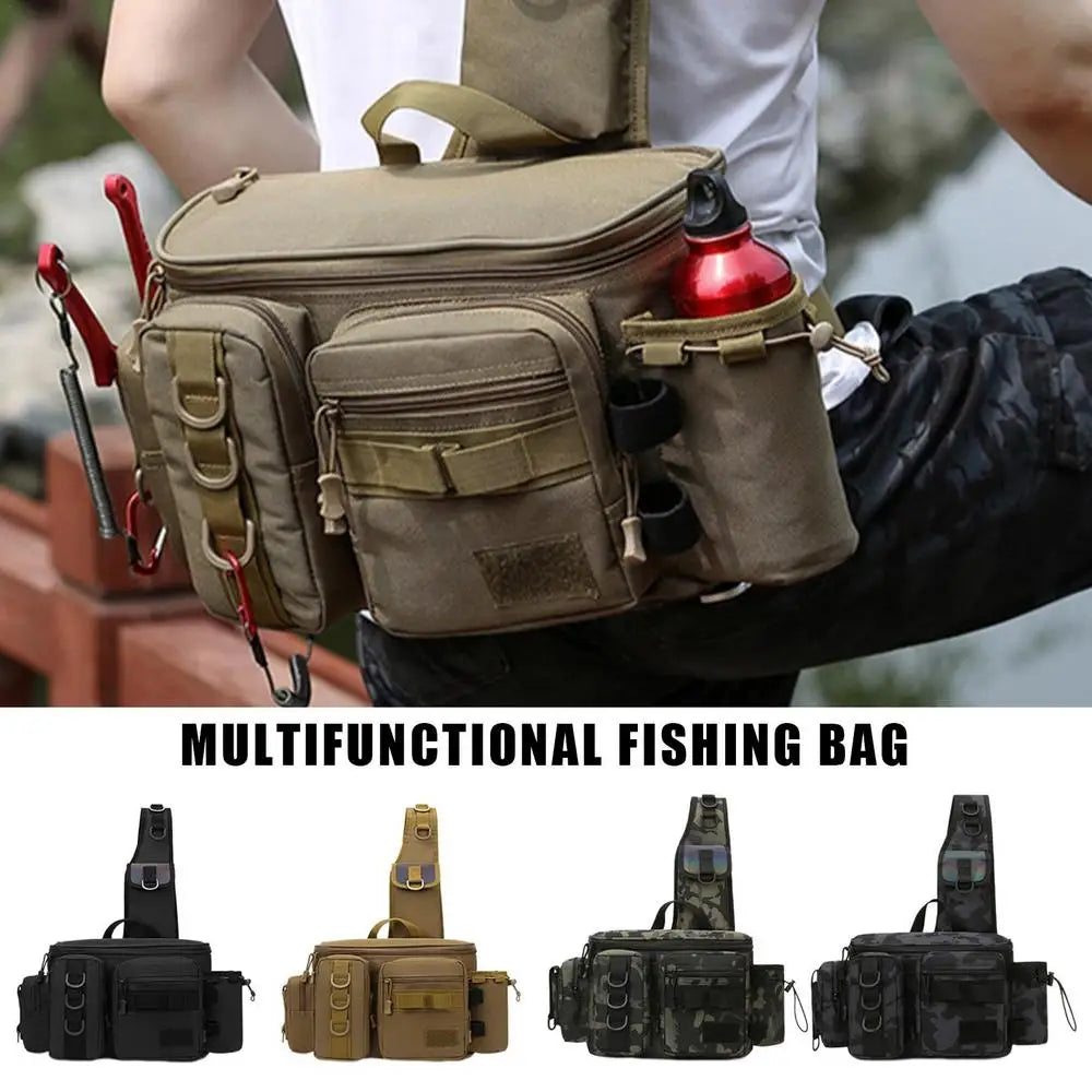 Fishing Tackle Bags Single Shoulder Crossbody Bag Waist Pack Fish Lures Gear Utility Storage Pouch Fishing Lures Outdoor Bags