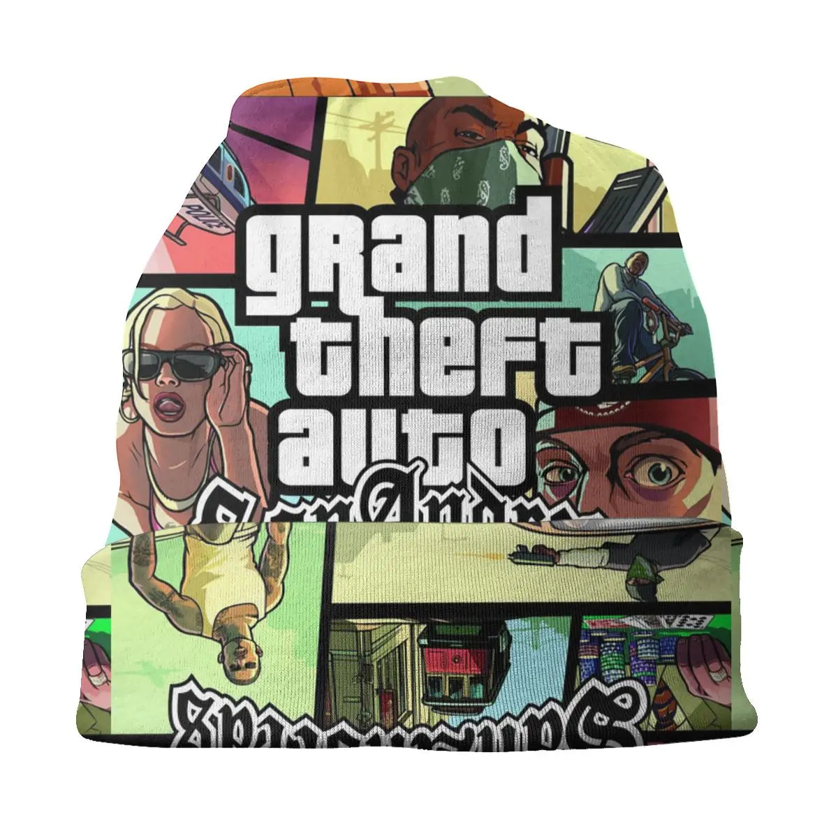 Custom Unisex Bonnet Winter Warm Knit Hat Grand Theft Auto San Andreas Hip Hop Beanies Caps Adult GTA Video Game Beanie Hats Cap