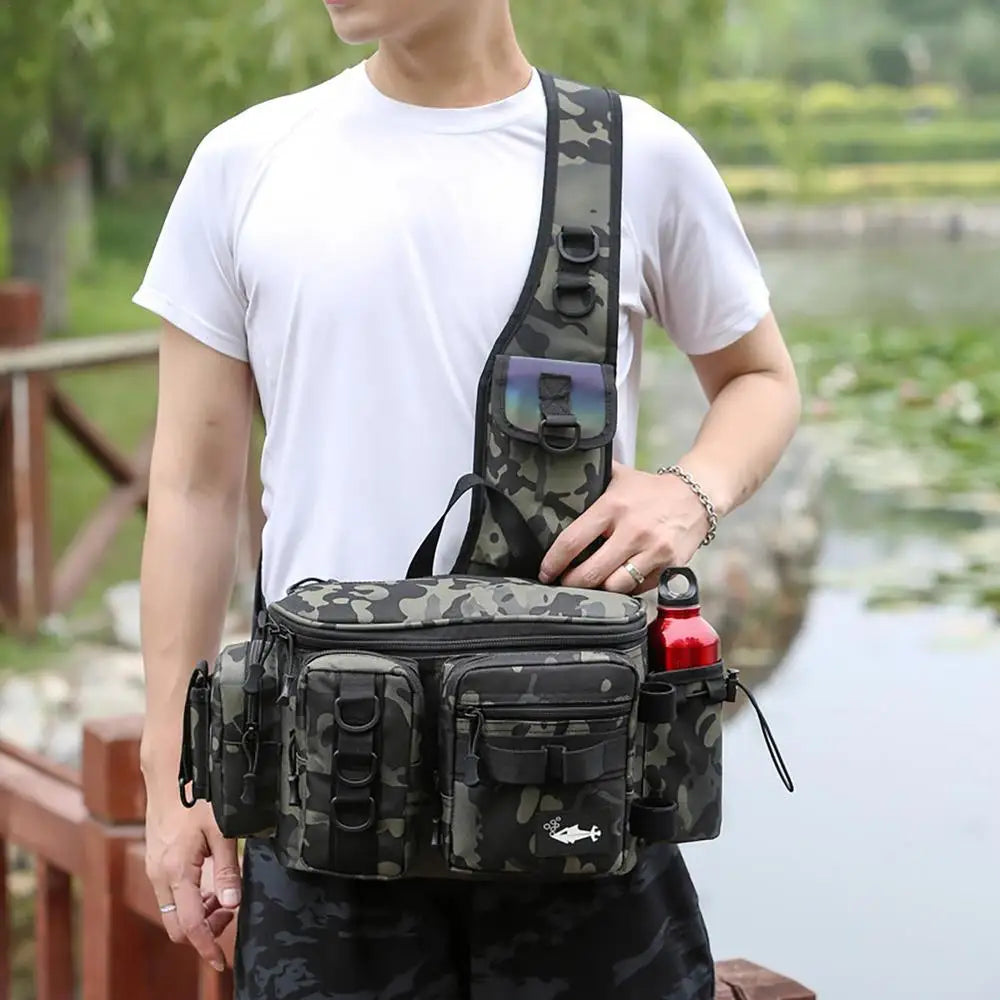 Fishing Tackle Bags Single Shoulder Crossbody Bag Waist Pack Fish Lures Gear Utility Storage Pouch Fishing Lures Outdoor Bags