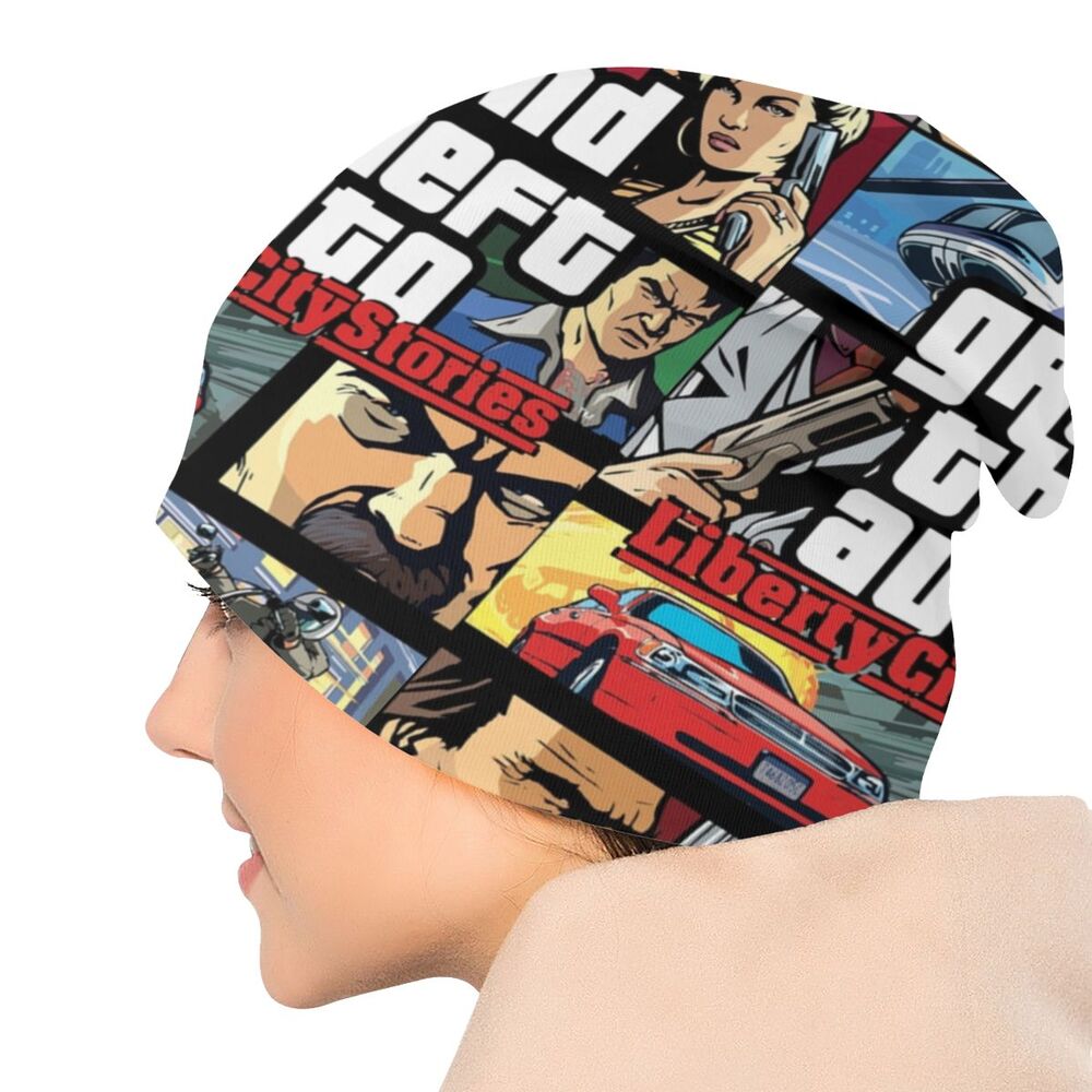 Custom Unisex Bonnet Winter Warm Knit Hat Grand Theft Auto San Andreas Hip Hop Beanies Caps Adult GTA Video Game Beanie Hats Cap