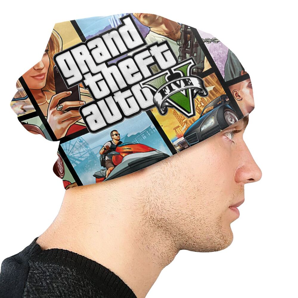 Custom Unisex Bonnet Winter Warm Knit Hat Grand Theft Auto San Andreas Hip Hop Beanies Caps Adult GTA Video Game Beanie Hats Cap