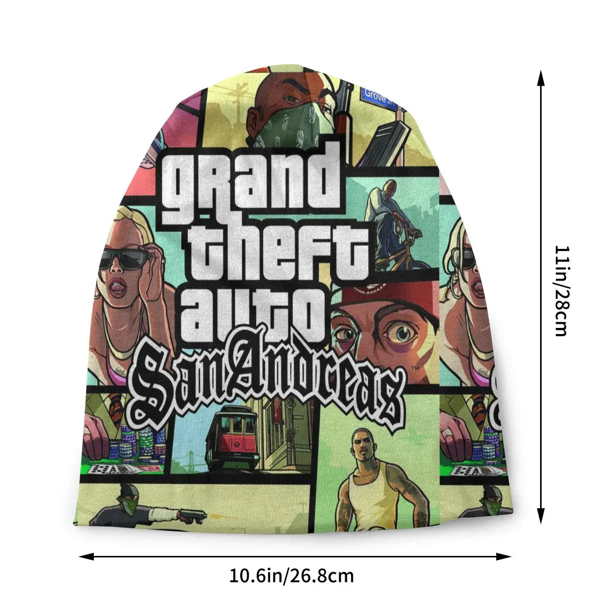 Custom Unisex Bonnet Winter Warm Knit Hat Grand Theft Auto San Andreas Hip Hop Beanies Caps Adult GTA Video Game Beanie Hats Cap