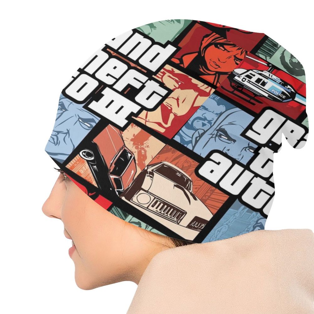 Custom Unisex Bonnet Winter Warm Knit Hat Grand Theft Auto San Andreas Hip Hop Beanies Caps Adult GTA Video Game Beanie Hats Cap