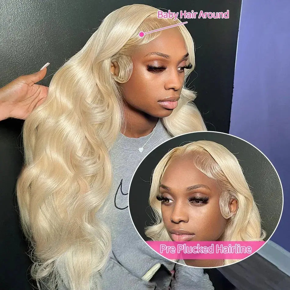 613 Blonde Lace Front Wig Human Hair 13X6 Hd Lace Frontal Wig 13X4 Lace Front Human Hair Wig Body Wave Lace Front Wig For Women